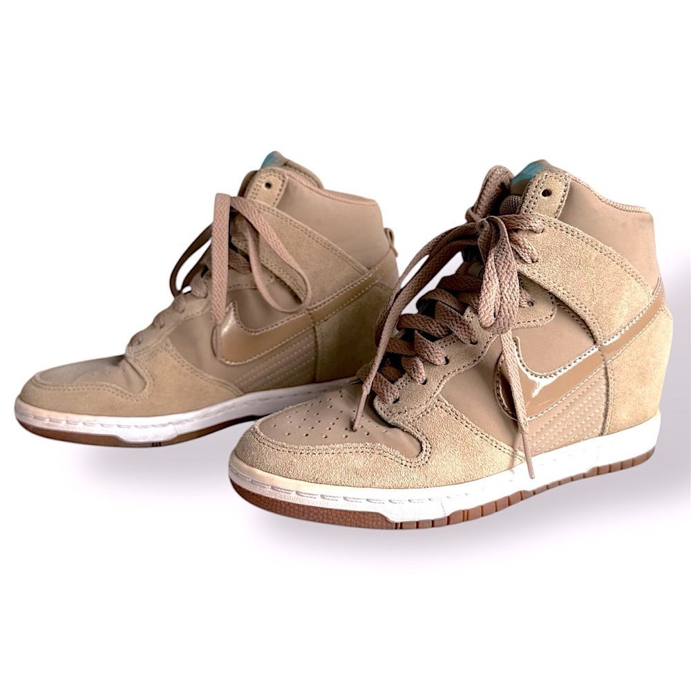 Nike Dunk Sky High Essential Wedge Sneakers Desert Camo 644877-200 High Tops 6 - Picture 2 of 16